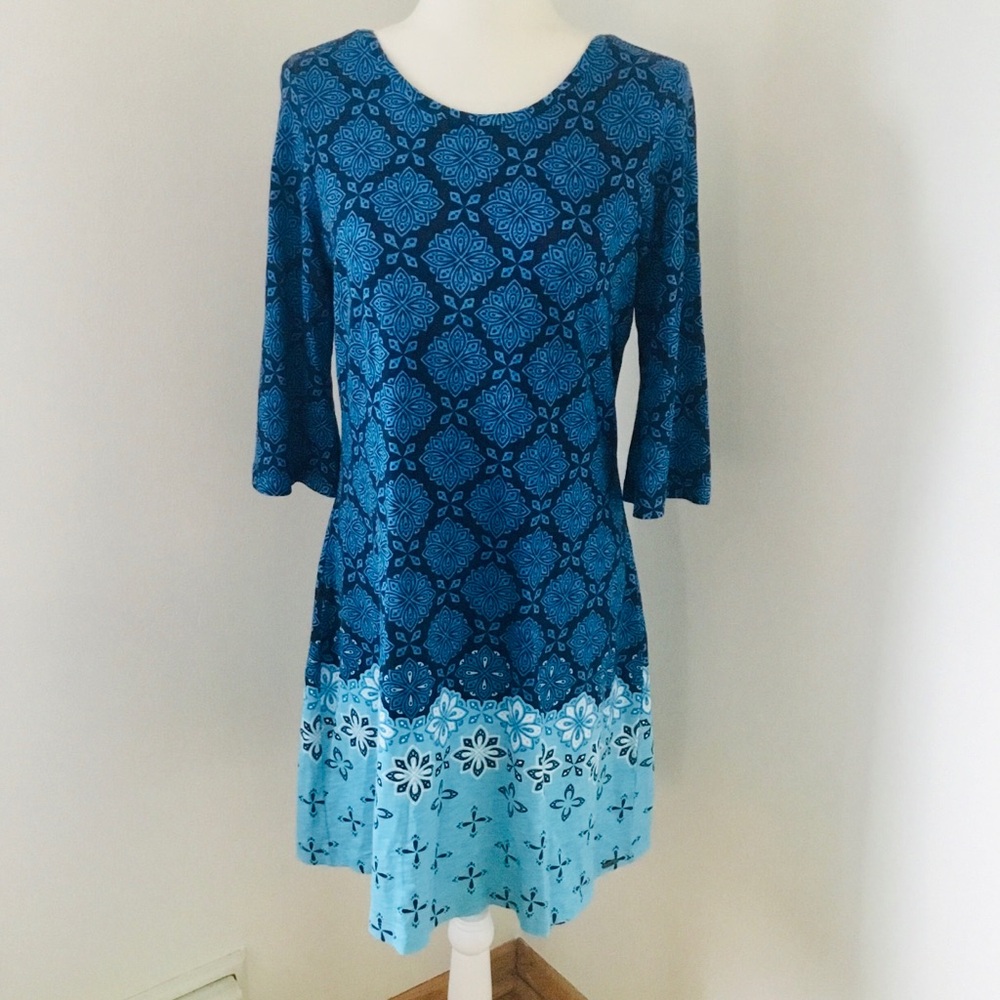 Hatley Blue Bandana Print Cotton Dress Size Medium